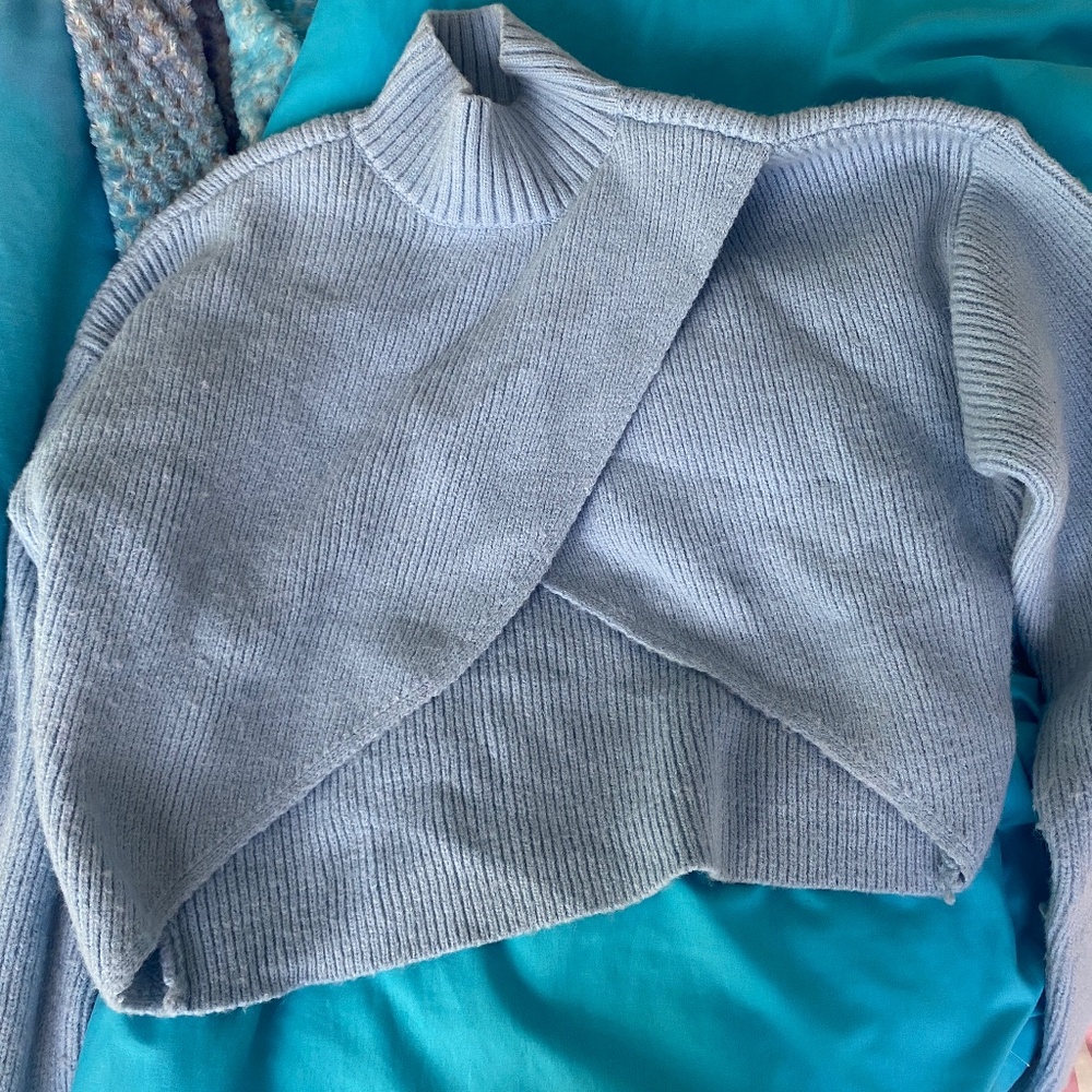 Melania Trump Inauguration inspired Baby blue crop sweater